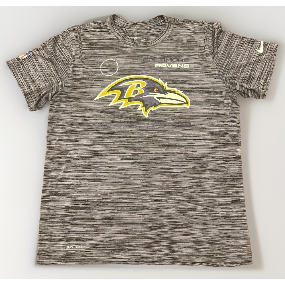 Baltimore Ravens Nike NFL On Field Dri-Fit‎ Short Sleeve Shirt Men's L Gray